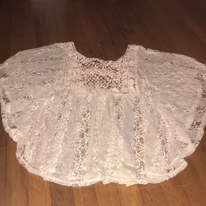 Cream Lacey Bathing Suit Cover/Top